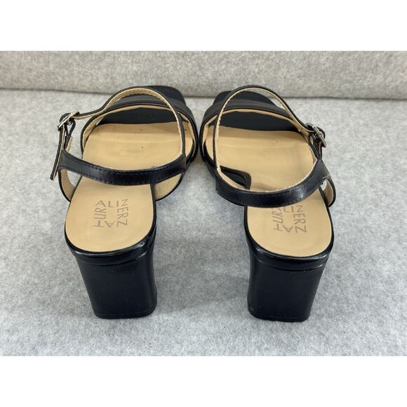 Naturalizer Ivy Black Leather Heeled Sandals - Size 9.5 WIDE - Picture 6 of 11